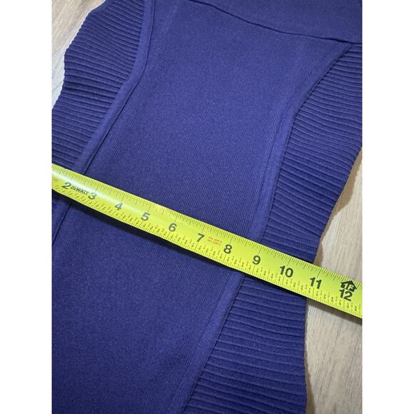 BEBE Y2K Vintage Deep Purple Bandage Mini Dress Off Shoulder Clubbing Bodycon S - Picture 14 of 16